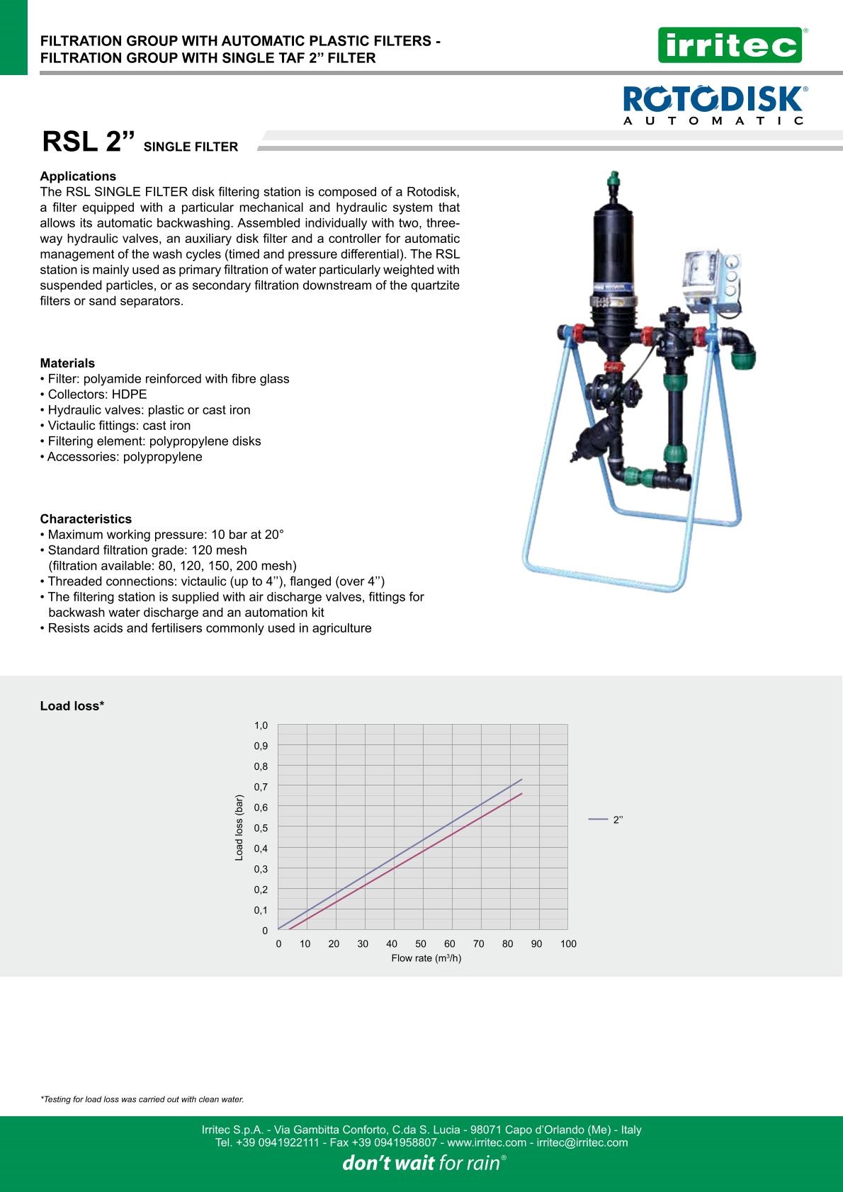  Statie filtrare cu autocuratare Irritec