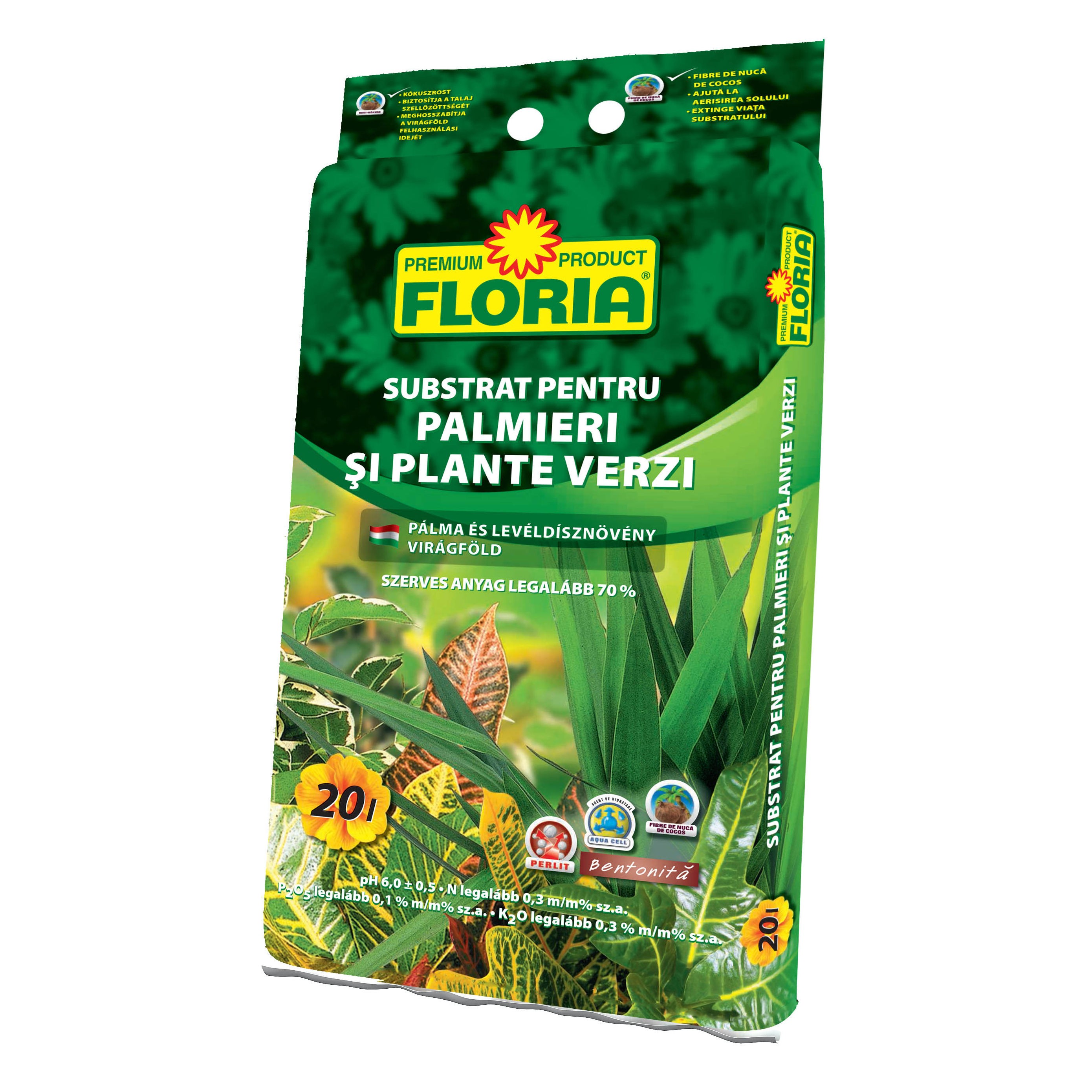 Substrat Floria pentru plante verzi si palmieri 20 L